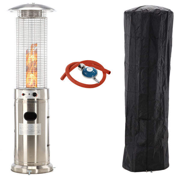 PARASOL GAZOWY OKRĄGŁY ZE STALI NIERDZEWNEJ 180 CM *6387