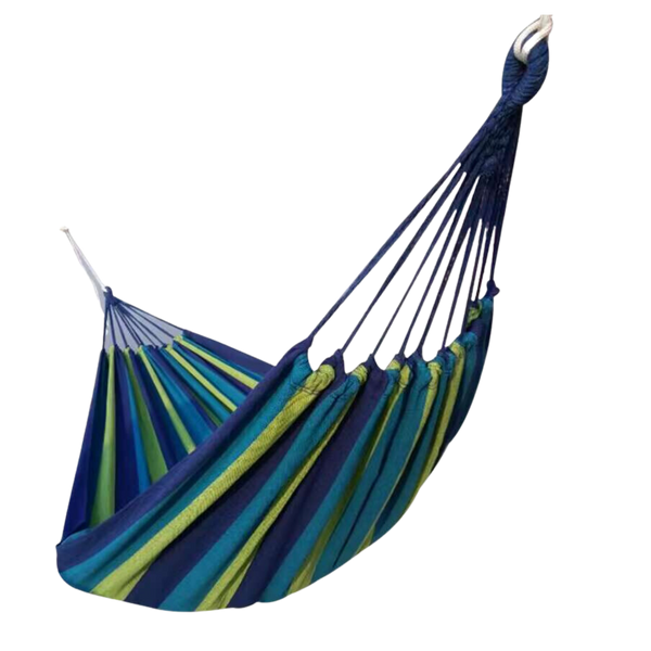 HAMAK 200x100 CM W PASKI NIEBIESKI