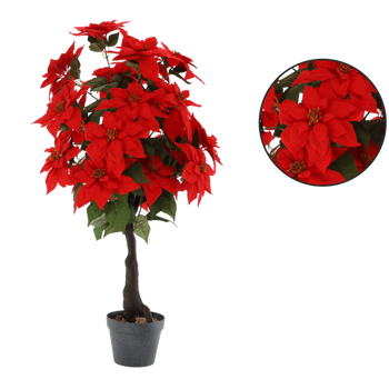 ARTIFICIAL TREE - POINSETTIA 1M RED