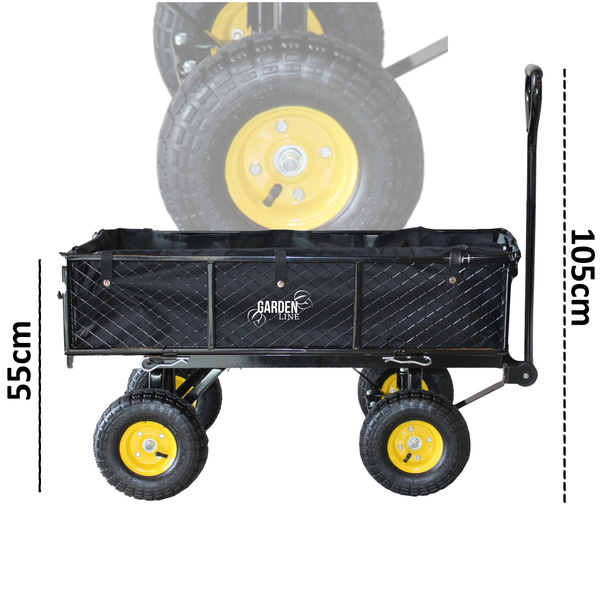 WÓZEK OGRODOWY DWUFUNKCYJNY CZARNY *6858