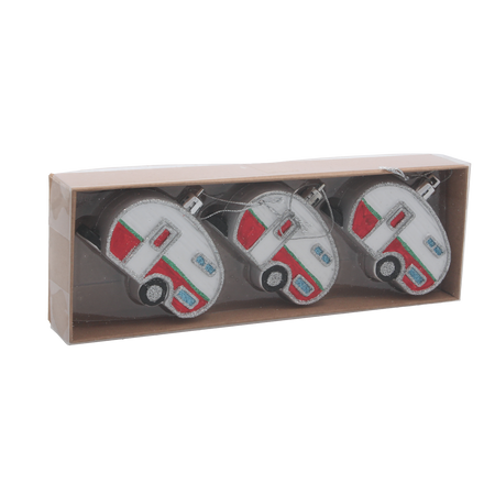 SET OF 3 CHRISTMAS TREE DECORATIONS CAR 8 CM