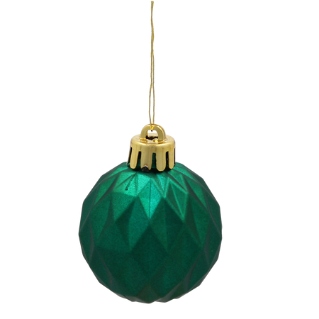 SET OF 24 BAUBLES 4 CM IN TUBE RED/GREEN/WHITE