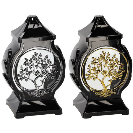 LANTERN 30CM OB MINI TREE ROUND BLACKSILVER/GOLD PACK=8PCS*7692