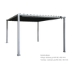 PERGOLA OGRODOWA ZE STALOWYM DACHEM 3 x 3 x 2,2 M SZARA