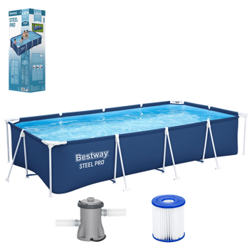 Piscină cadru 400 cm x 211 cm x 81 cm (PISCINĂ, POMPĂ DE FILTRARE) *9704 *8071