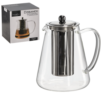 CEAINIC RESISTENT LA CĂLDURĂ CU INFUZOR ȘI CAPAC DIN METAL 1300 ML *1571