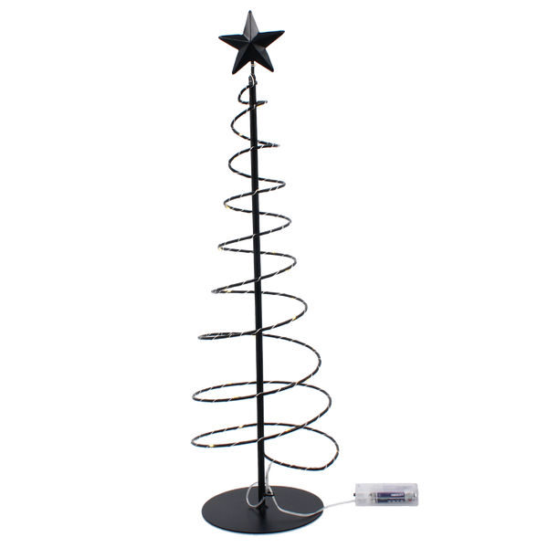 OZDOBA BOŻONAR.- METALOWA CHOINKA CZARNA 60 CM LED *8792