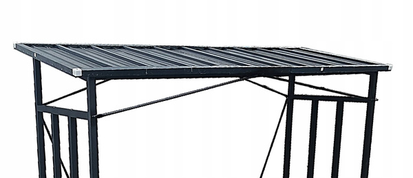 STOJAK METALOWY Z DASZKIEM NA DREWNO OPAŁOWE 185 cm x 70 cm x 185 cm
