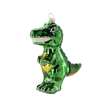 GLASS ORNAMENT - DINOSAUR 9 x 4.4 x 12 CM