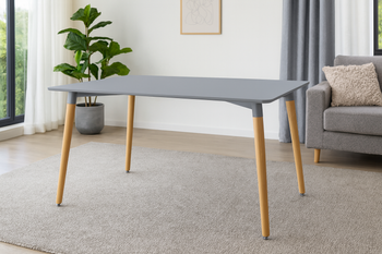 STÓŁ PROSTOKĄTNY 120 x 80 x 74 cm - SZARY *7851