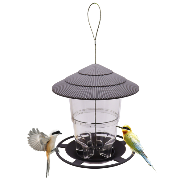 HANGING PLASTIC BIRD FEEDER 16.5 X 16.5 X 19 CM