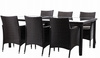 SET DE MOBILĂ DIN RATTAN (MORMÂT + 8 SCaUNE) MARO + BEJ. TABELA *1685