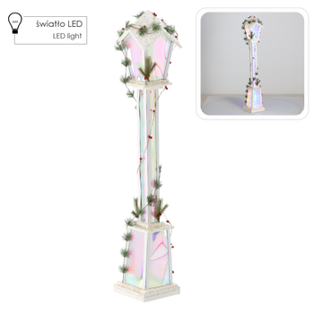 Vianočná biela LED lampáš 20 x 20 x 120 CM *5171