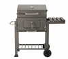 LARGE CHARCOAL GARDEN GRILL WITH LID, CAST IRON GRATE AND CASTORS 114,5 x 60 x 108 CM
