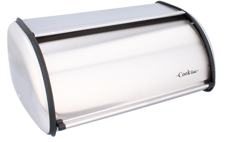 BREAD BOX GINEPRO - SILVER METAL 36X23X14,5 CM