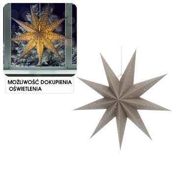 Papierová dekoratívna hviezda 60 cm šedá *9072