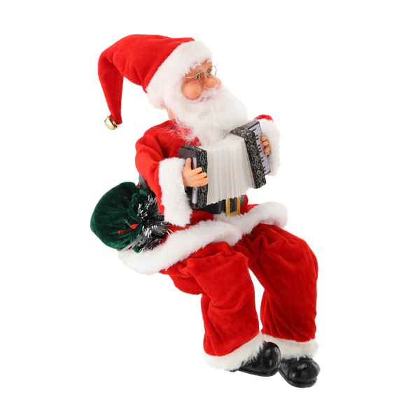 SANTA CLAUS WITH ACCORDION - PLAYING LED 40,5 CM