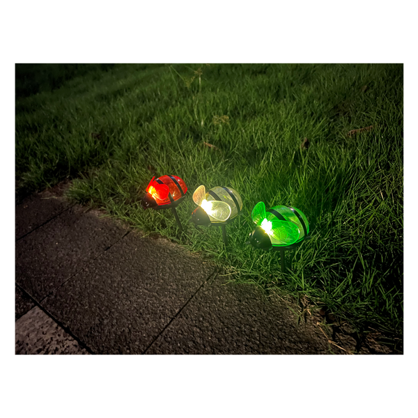 SOLAR LAMP FUNNY BEE WARM WHITE disp=12pcs