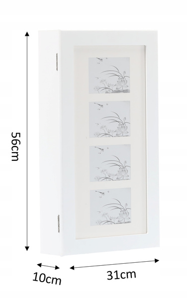 SZAFKA WISZĄCA ŚCIENNA NA BIŻUTERIĘ 31 x 9,5 x 56 cm *1240