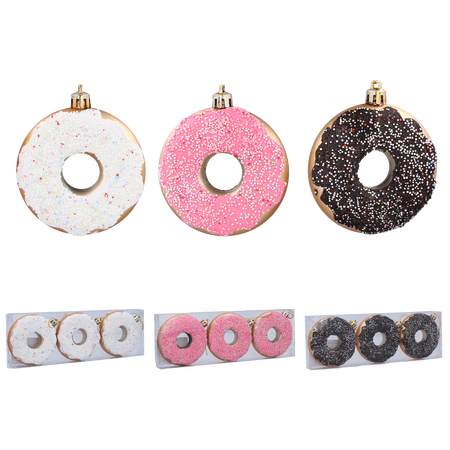 KIT 3 ORNAMENTE DE CRĂCIUN DONAT 8 CM *7169