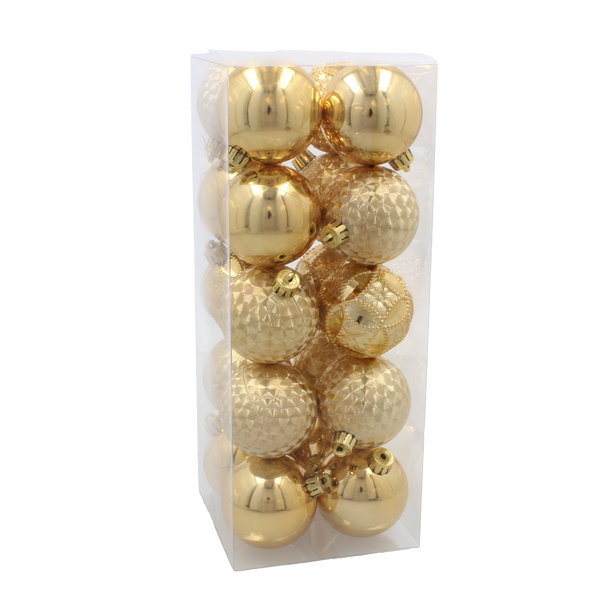 KPL. 20 BOMBEK 6 CM ČERVENÝ / ZLATÝ / STRIEBNY *3825