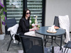 SET MOBILIER EXTERIOR - 4 SCAUNE + MASA ROTUNDA - GREY *3514