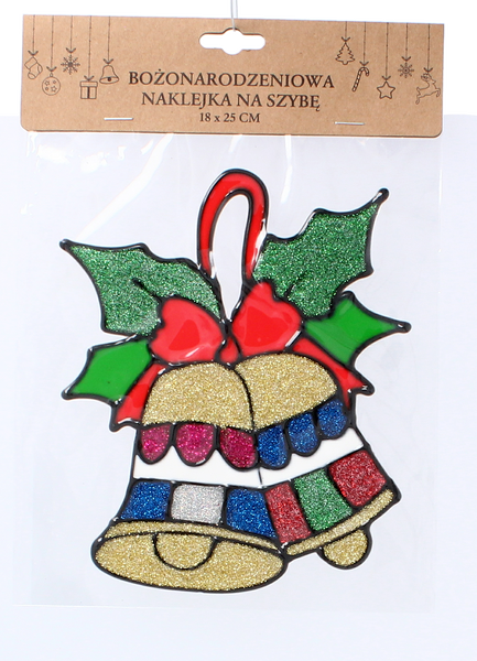 ETICHETĂ DE CRĂCIUN PENTRU FEREASTRĂ 18 x 25 CM MIX 6 MODELE pachet=12buc *1894