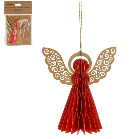 CHRISTMAS ORNAMENT PAPER - ANGEL RED 12 CM
