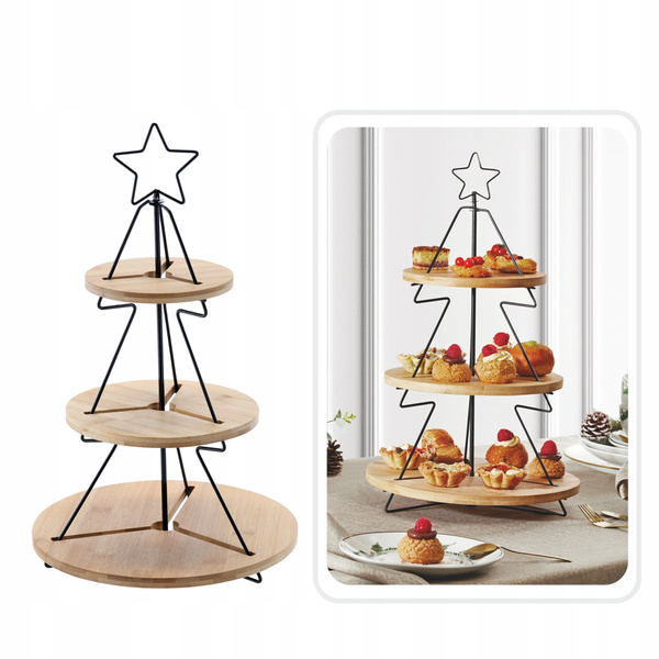 3-TIER BAMBOO-METAL TREE TRAY 28X45 CM