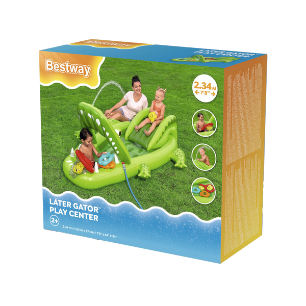 7'8" x 64" x 34"/2.34m x 1.63m x 87cm Later Gator Play Center		