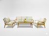 ALUMINUM FURNITURE "NIKOZJA" SET (3-SEATER SOFA + 2 ARMCHAIRS + TABLE) BEIGE + BEIGE CUSHIONS