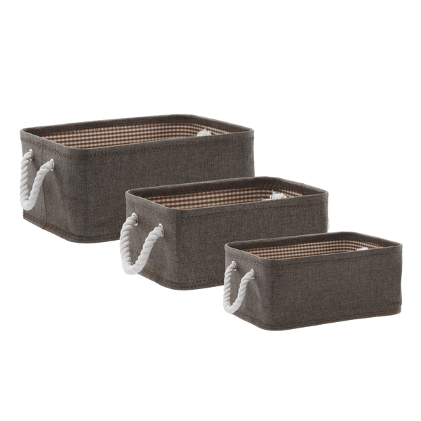 ZESTAW 3 ORGANIZERÓW PROSTOKĄTNYCH BRĄZOWY