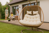 HANGING CHAIR SURI - NATURE CHAIR, CREAM CUSHION, NATURE FRAME