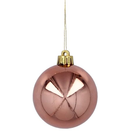 SET OF 30 BAUBLES 6 CM OLIVE/COPPER/GRAPHITE