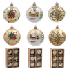 SET OF 6 CHRISTMAS BAUBLES GOLD 7 CM