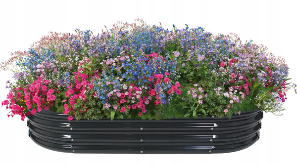 VEGETABLE-FLOWER BED 240 X 120 X 30 CM OVAL ANTHRACITE