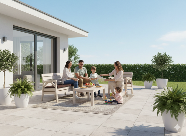 ZESTAW MEBLI OGRODOWYCH CAPPUCCINO "SANTANA" (2x FOTEL, ŁAWKA 3os.)