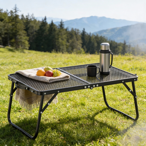 Masă turistică pliată neagră 60x40x26,5 cm *3224