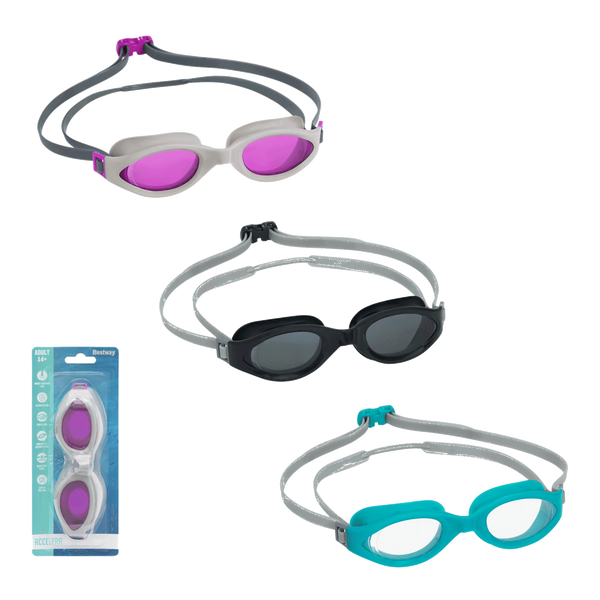 SWIM GOGGLES WITH COLORED LENSES
