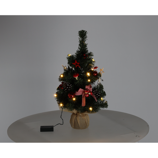 Brad de Crăciun 20 LED 50 CM ROȘU-ALB *0783