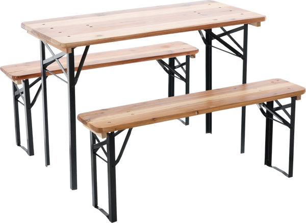 ZESTAW BIESIADNY - STÓŁ 117 x 56 x 76 CM + 2 ŁAWKI 117 x 25 x 46 CM