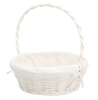 KOSZYK RATTANOWY 31 x 31 x 12,5/35 CM Z RĄCZKĄ I MATERIAŁEM - BIAŁY *7176