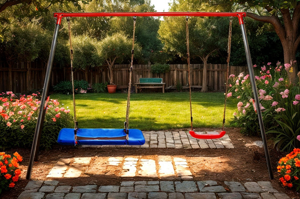 TWO-SEATER GARDEN SWING 290 x 180 x 200 CM