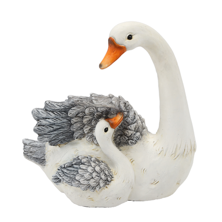 FIGURĂ DE GRĂDINĂ - GÂSCAN CU PUI 32,5 x 21 x 34 cm *8777