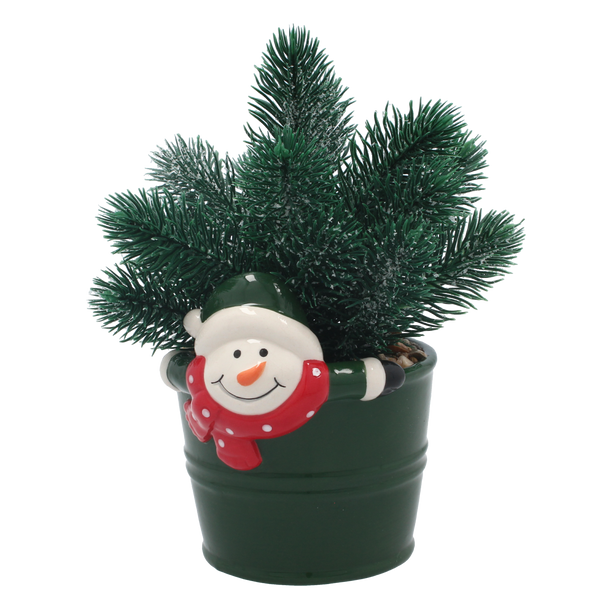 PLANTĂ ARTIFICIALĂ ÎN GHIVECI DE CERAMICĂ DECORATIVĂ 10 x 17,5 CM MIX DE MODELE *5203