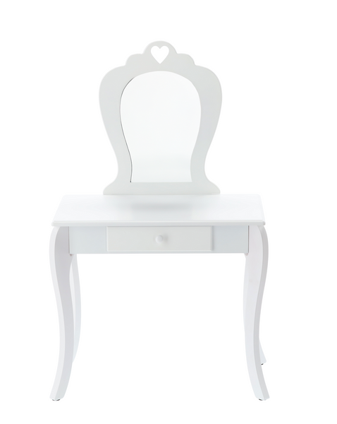 MAŁA TOALETKA KOSMETYCZNA BIAŁA Z LUSTREM + TABORET *2657