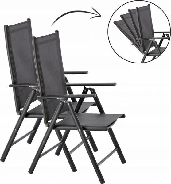 Scaun de grădină pliabil din aluminiu 66 x 56 x 107 cm gri *3804