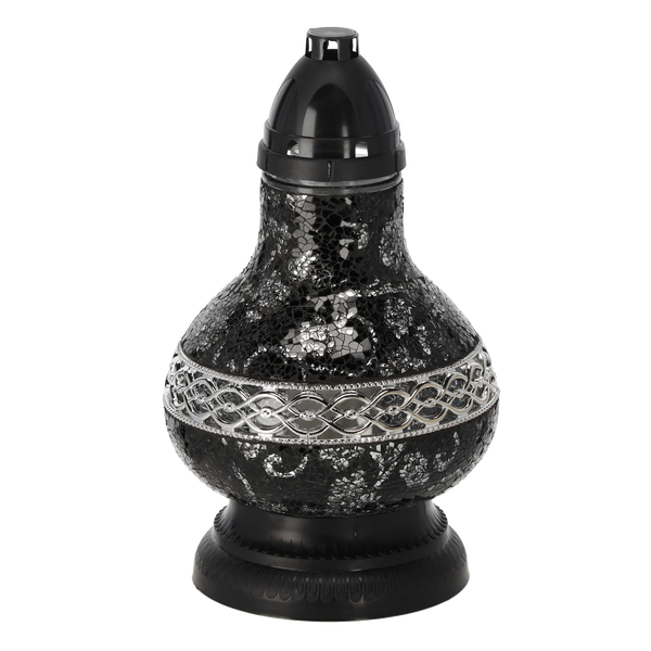 LANTERN VITRAJ CARAFĂ MICĂ NEGRU-SILVER PACHET=6PCS*1767