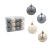 SET OF 24 ORNAMENTS 6 CM CHAMPAGNE/GRAY/WHITE