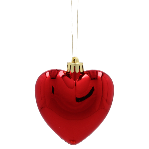 KPL. 6 HEART BOMBS 7 CM RED / GOLD / SILVER *3795